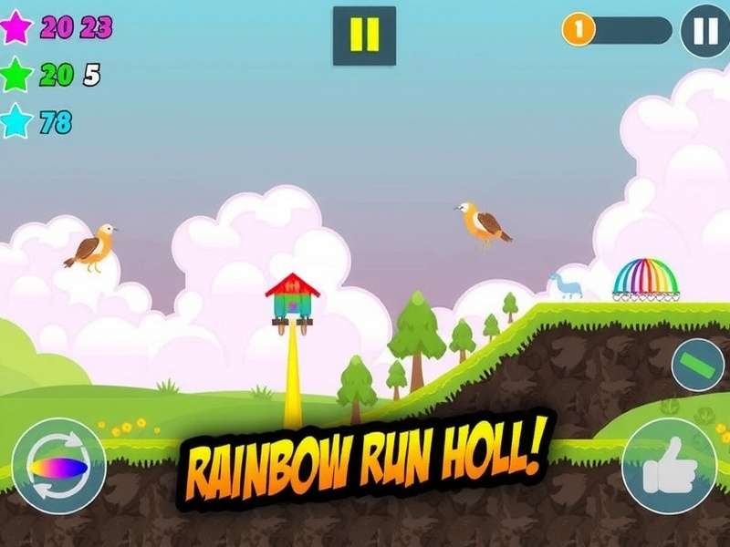 Colorful gameplay of Rainbow Run Holi Rainbow Run Holi Game Screenshot